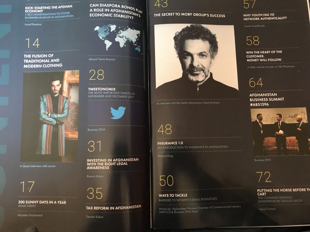 AFGHANISTAN NEWS AND VIEWS: In Afghanistan, a new magazine wants to see if there’s a market for business news in English